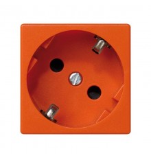 Розетка с заземлением, шторками и винтовым подключением Schuko 2Р+Е 16A 250В~ оранжевого цвета K45 Connect  K01-7  Simon