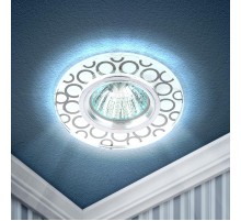 Светильник точечный встраиваемый DK LD46 SL декор cо светодиодной подсветкой MR16, зеркальный  Б0037357  ЭРА