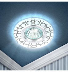 Светильник точечный встраиваемый DK LD46 SL декор cо светодиодной подсветкой MR16, зеркальный  Б0037357  ЭРА