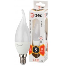 Лампа светодиодная LED BXS-5W-827-E14 ЭРА (диод, свеча на ветру, 5Вт, тепл, E14)  Б0027967  ЭРА