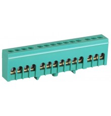 Шина  NO-224-105 PE земля в изолированном корпусе на DIN-рейку ШНИ-6х9-14-Д зеленый  Б0062957  ЭРА