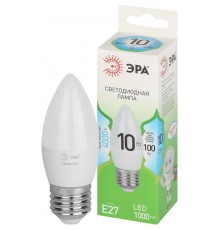 Лампа светодиодная  GREEN LINE LED B35-10W-840-E27 GL E27 10 Вт свеча яркий белый свет  Б0067096  ЭРА