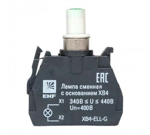 Лампа сменная c основанием XB4 зеленая 400В EKF PROxima    XB4-ELL-G   EKF 