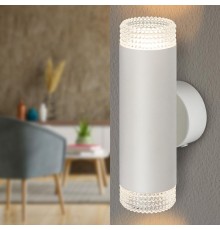 Светильник настенный  WL50 WH/TR 2*GU10 2*12Вт IP20 белый, прозрачный  Б0061195  ЭРА