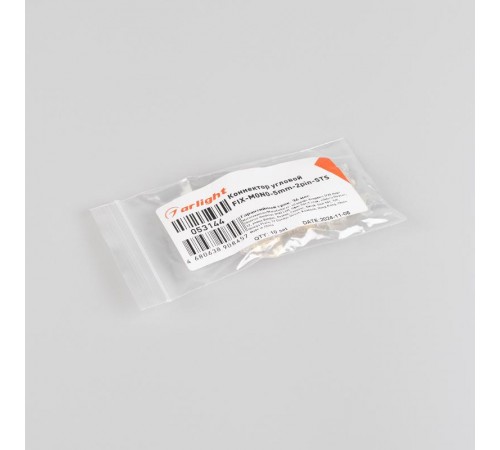 Коннектор угловой FIX-MONO-5mm-2pin-STS (ARL, Прозрачный)  053144  Arlight