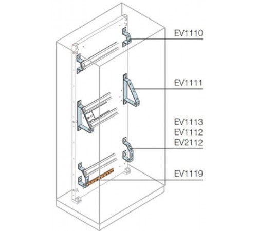 Держатель угловой на 1 ряд клеммников (50шт)  EV1110  ABB