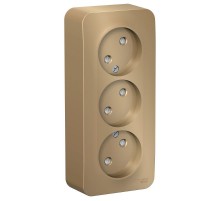 Blanca Титан О/У с изолирующей пластиной Титан Розетка 3-ая без заземления со шторками 16А, 250В  BLNRA001314  SE