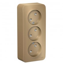 Blanca Титан О/У с изолирующей пластиной Титан Розетка 3-ая без заземления со шторками 16А, 250В  BLNRA001314  SE