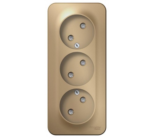 Blanca Титан О/У с изолирующей пластиной Титан Розетка 3-ая без заземления со шторками 16А, 250В  BLNRA001314  SE