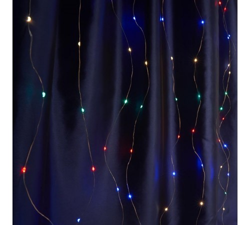 Гирлянда-занавес USB 240 LED 2*2м, мульти, IP20 , сетевой шнур 2м в комплекте, CL590  41637  FERON