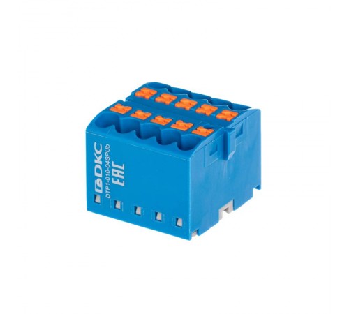 Блок распределительный, зажим push-in, 10 точек подключения 2,5 кв.мм, синий  DTP1-010-04SPUB  DKC