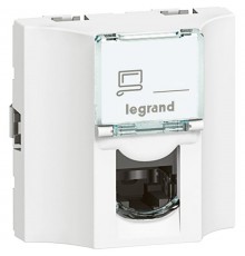 Проходная розетка - Программа Mosaic - категория 5е - FTP - 9 контактов - 2 модуля - белый - LCS  078621  Legrand