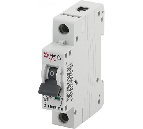 Выключатель автоматический однополюсный Pro NO-901-59 ВА47-63 1P 2А кривая C  Б0031831  ЭРА