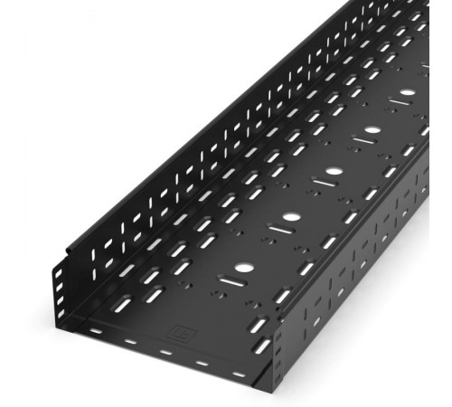 Лоток перфорированный Стандарт 300х100х3000 (0,8 мм) RAL 9005 (6 м/уп)  PR16.9997  Промрукав