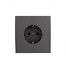 Розетка STRONG 1-ая с/з с/у, со шторками 16А графит  KR-78-0701-6  Kranz