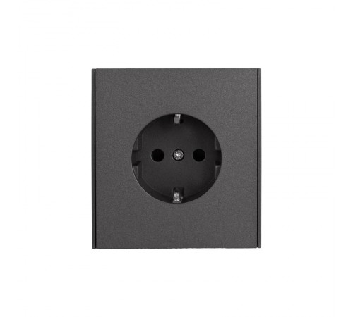 Розетка STRONG 1-ая с/з с/у, со шторками 16А графит  KR-78-0701-6  Kranz