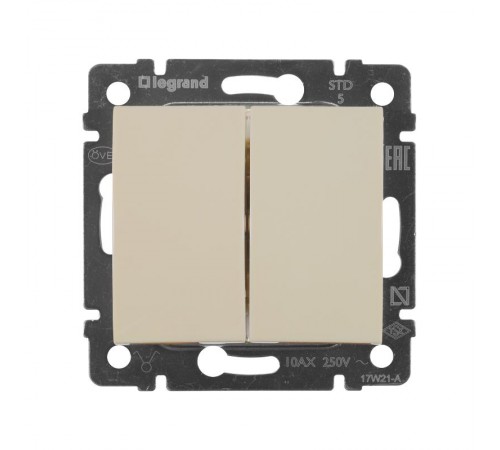 Valena Сл. кость Выключатель 2-клавишный  774305  Legrand