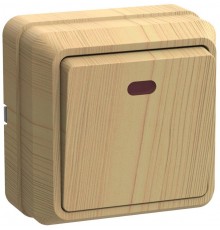 ОКТАВА сосна ВС20-1-1-ОС Выключатель 1-клавишный с индикацией О/У 10А ВС20-1-1-ОС  EVO11-K03-10-DC  GENERICA