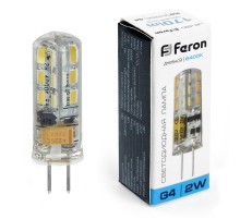 Лампа светодиодная LB-420 (2W) 12V G4 6400K капсула силикон  25859  FERON
