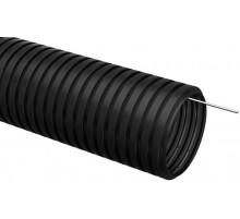 Труба гибкая гофрированная ПНД 16мм с протяжкой (100м) черный  CTG20-16-K02-100-1  IEK