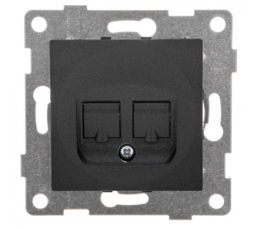 Bravo Розетка телефонная RJ12, двойная, СУ, графит  С10Т2-010  GUSI Electric