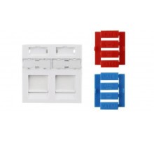 Hyperline SIP3-2K-M45-45 Вставка 45x45 (аналог Mosaic) для 2х модулей Keystone Jack, со шторками426177Hyperline