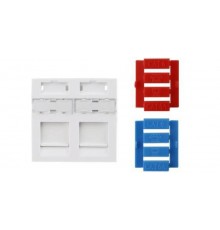 Hyperline SIP3-2K-M45-45 Вставка 45x45 (аналог Mosaic) для 2х модулей Keystone Jack, со шторками426177Hyperline