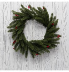Еловый венок с ягодами  45 см, литой  307-149  NEON-NIGHT