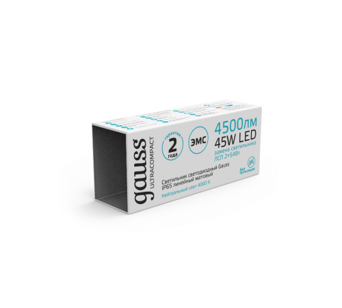 Светильник светодиодный промышленный линейный IP65 1490*40*30мм 45Вт 3550lm 4000К ULTRACOMPACT мат 1/20  143426245  Gauss