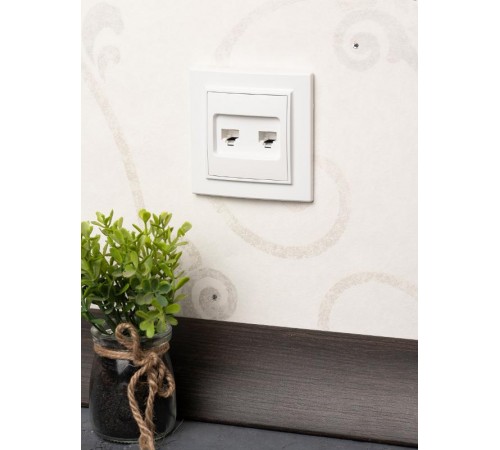 Минск Розетка RJ-45+Phone СП белая EKF Basic  ERK00-135-10  EKF