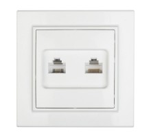 Минск Розетка RJ-45+Phone СП белая EKF Basic  ERK00-135-10  EKF