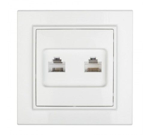 Минск Розетка RJ-45+Phone СП белая EKF Basic  ERK00-135-10  EKF