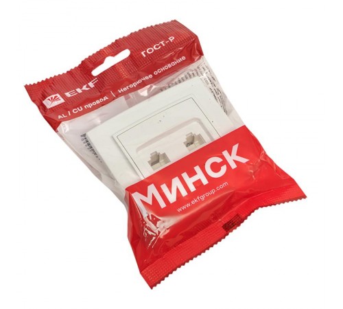 Минск Розетка RJ-45+Phone СП белая EKF Basic  ERK00-135-10  EKF