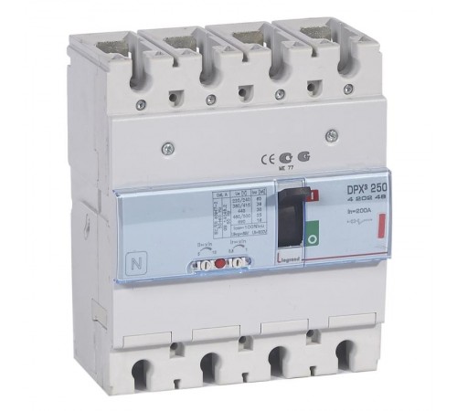 Автоматический выключатель DPX3 250 - термомагнитный расцепитель - 36 кА - 400 В~ - 4П - 200 А  420248  Legrand