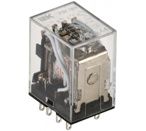 Реле РЭК78/4(MY4) с индикацией 3А  12В АC   RRP20-4-03-012A-LED  IEK