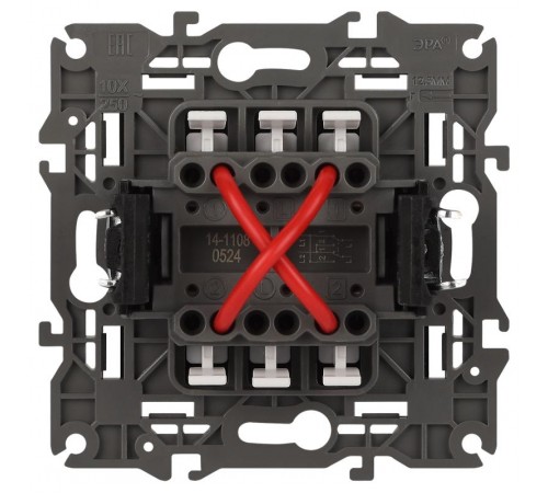 14-1108-05 Переключатель промежуточный, 10АХ-250В, IP20, Эра Elegance, антрацит  Б0034261  ЭРА