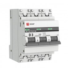 Выключатель автоматический трехполюсный ВА 47-63 3А D 4,5кА PROxima  mcb4763-3-03D-pro  EKF (замена - M634303D)