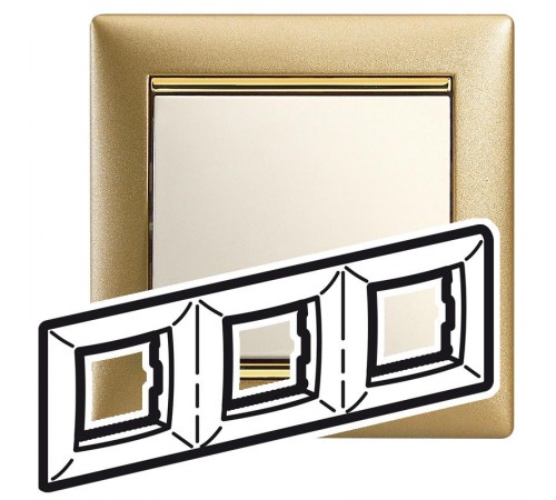 Valena Матовое Золото Рамка 3-ая гориз  770303  Legrand