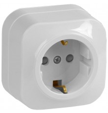 РСш20-3-ХБ Розет. 1-ая с з/к и з/ш о/у 16А GLORY белый  ERH14-K01-16  IEK