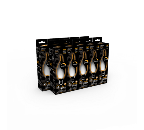 Лампа светодиодная Filament Свеча на ветру 9W 590lm 3000К Е14 milky диммируемая LED 1/10/50  104201109-D  Gauss