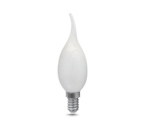 Лампа светодиодная Filament Свеча на ветру 9W 610lm 4100К Е14 milky диммируемая LED 1/10/50  104201209-D  Gauss
