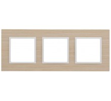 14-5303-01 Рамка на 3 поста, дерево, Elegance, белён.дуб-бел (5/25/1600)  Б0049150  ЭРА