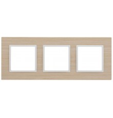 14-5303-01 Рамка на 3 поста, дерево, Elegance, белён.дуб-бел (5/25/1600)  Б0049150  ЭРА