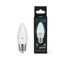 Лампа светодиодная Свеча 9.5W 950lm 6500К E27 LED 1/10/50  103102310  Gauss