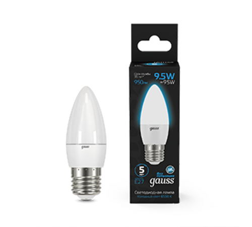 Лампа светодиодная Свеча 9.5W 950lm 6500К E27 LED 1/10/50  103102310  Gauss