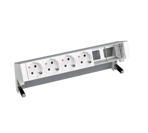 Simon S400 Настольный розеточный блок, 4х2P+E, 2 пустых модуля, алюминий, Simon 400  42604000-133  Simon