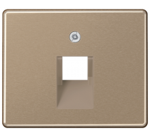 Крышка для одинарных телефонных и компьютерных розеток (UAE), фиксация винтом; металл; золотая бронза; SL500  SL569-1UAGB  Jung