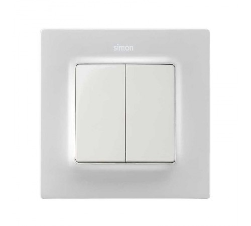 Клавиша двойная для перекрестного выключателя белого матового цвета S82 Concept  8202126-090  Simon