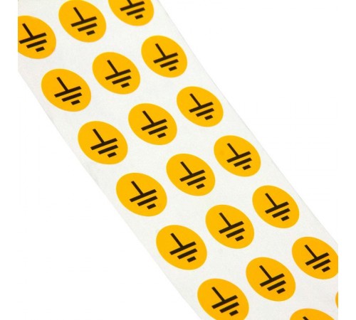 Знак "Заземление" в рулоне круг D10мм, полиэстер желтый  SL-D10-PE-UV  DKC