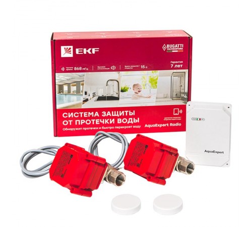 Система защиты от протечки воды AquaExpert RADIO 1/2 дюйма  AquaExpert-1/2-radio  EKF